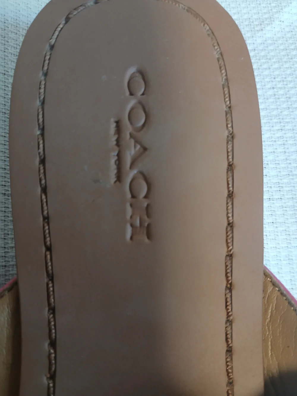 COACH Pink Leather Thong Sandals for Women